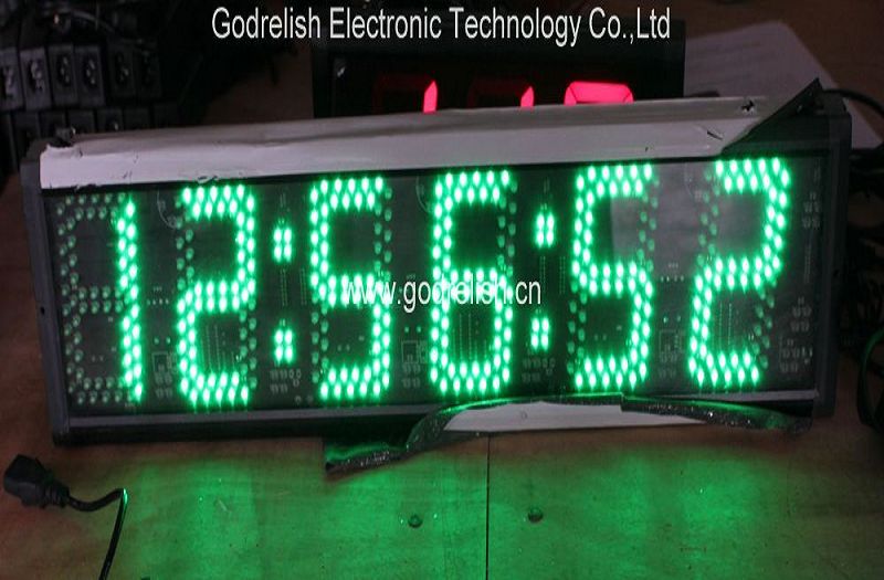Green led digital wall clock