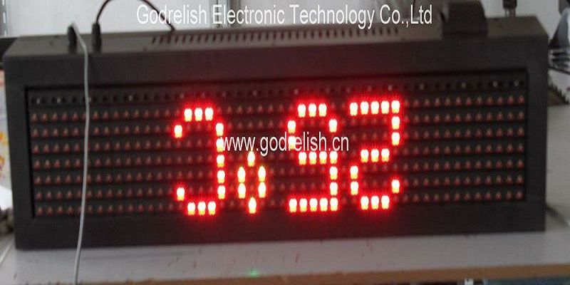 led display with temperature