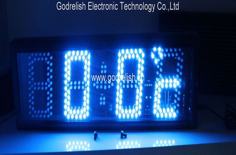 small blue led clock