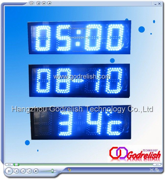 large digital blue led clock