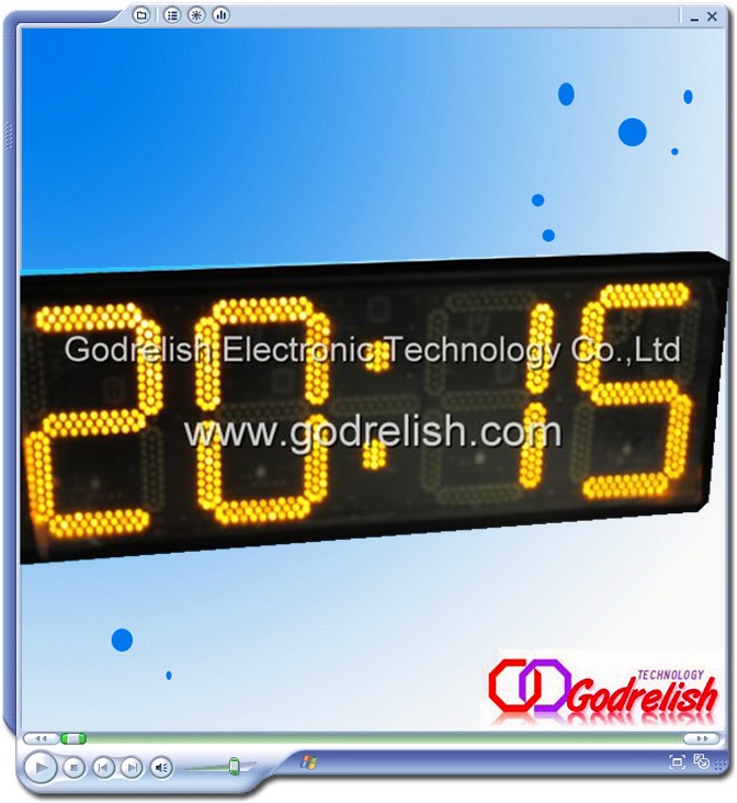 yellow led clock also have white blue green red