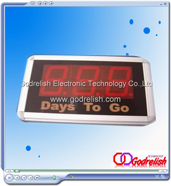 999 days led countdown clock timer