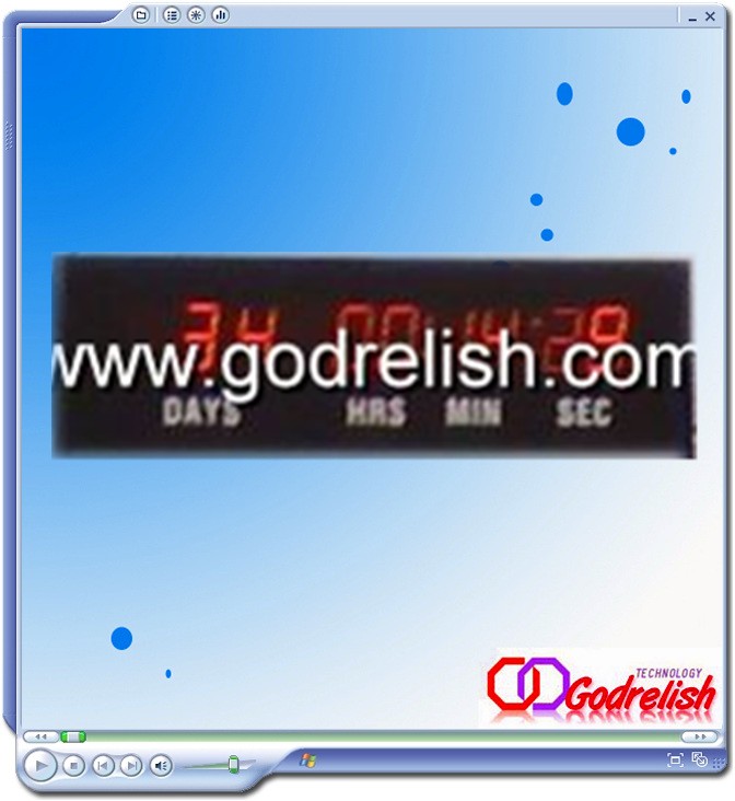 led coundown timer clock with white character days hours minutes seconds