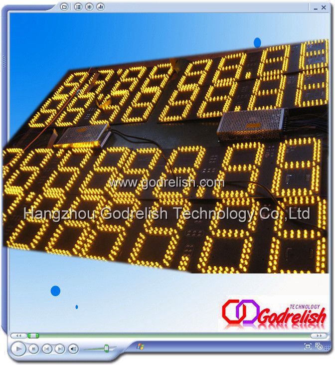 yellow led gas price display